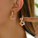 Clover Flower Earrings for Women, Lucky Flower Earrings, 18K Gold Plated