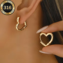 Stainless Steel Earrings for Women, 316L, 18K Gold Plated, Hypoallergenic