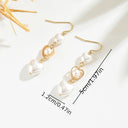 Pearl Heart Tassel Earrings, Long Drop Earrings for Women, 14K Gold Plated