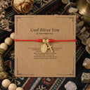 Red String Cross Bracelet, Braided Cord with 18K Gold Plated Cross Charm