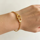 Handcuff Chain Bracelet, Adjustable Statement Bracelet, Gold or Silver