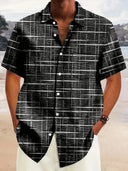 Esperance Men's Stripe and Check Pattern Shirt, view 3