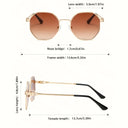 Palma geometric rimless sunglasses with brown gradient lenses, view 4