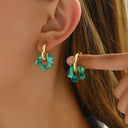 Clover Flower Earrings for Women, Lucky Flower Earrings, 18K Gold Plated