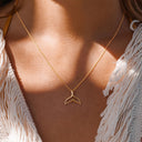 Mermaid Pendant Necklace, Gold Tone Ocean Necklace for Women