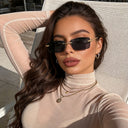 Santorini rimless sunglasses with gold temples and brown gradient lenses, view 4