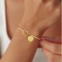 Initial Bangle A to Z for Women, Knotted Open Bangle, 18K Gold Plated