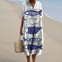 Baylor Fish-Print Summer Dress