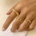 Della Chunky Gold Ring, view 6