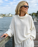Jemima waffle knit top with cowl neck and oversized fit