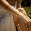 Leni Minimalist Gold Cuff Bangle, view 2