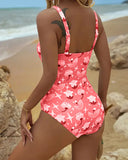 Dalia printed one piece swimsuit in tankini style, view 11