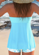 Brigitte ruffled halter neck tankini set, view 4
