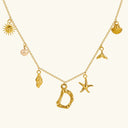 Noelle Initial Necklace with Sea Charms, view 11