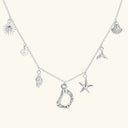 Noelle Initial Necklace with Sea Charms, view 37