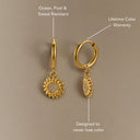 Elisa Sun Hoop Earrings in 925 Sterling Silver, view 5
