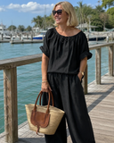 Elke knit two-piece set with drawstring waist, view 2