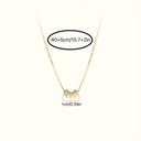 Gold Bead Station Necklace for Women, 18K Gold Plated, Gold or Silver