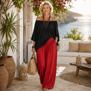 Lexi off-shoulder two-piece set with split sleeves and palazzo pants, view 11