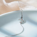 Airplane Charm Bracelet, Adjustable Silver Bracelet with Cubic Zirconia