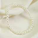 Pearl Bracelet Set of 2, Faux Pearl Stretch Bracelets for Women