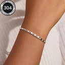 Mirror Link Chain Bracelet, 304 Stainless Steel, Gold or Silver for Women
