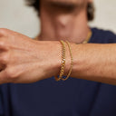 Nolan Men's Cuban Link and Rope Chain Bracelet Set, view 8