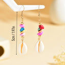 Starfish and Shell Earrings, Boho Beach Earrings, Multicolour, Pink or Blue