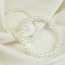 Pearl Bracelet Set of 2, Faux Pearl Stretch Bracelets for Women