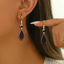 Teardrop Earrings for Women, Enamel Drop Earrings, Red, Black, Blue or White