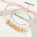 Bubble Letter Name Bracelet, Adjustable Braided Cord with 3D Balloon Letters, Choose Your Colour