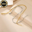 Bead Bangle Bracelet for Women, 304 Stainless Steel, Gold or Silver