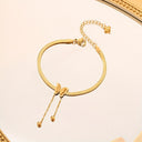 Butterfly Bracelet for Women, 18K Gold Plated Stainless Steel Tassel Charm