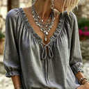 Amalia Ruffle Tie-Neck Blouse Effortless Summer Elegance