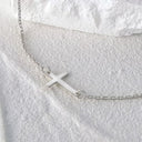 Zadie Sideways Cross Chain Bracelet, view 2