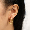 Twisted Hoop Earrings, 304 Stainless Steel, Gold, Unisex