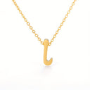 Old English Initial Necklace, Gothic Letter Pendant, 18K Gold Plated Stainless Steel