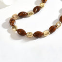 Amber Resin Bead Necklace, Retro Boho Statement Necklace for Women