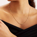 Gold Bead Station Necklace for Women, 18K Gold Plated, Gold or Silver
