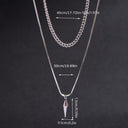 Oscar Men's Layered Spike Pendant Necklace, view 3