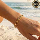 Paperclip Chain Bracelet, 304L Stainless Steel, 18K Gold Plated or Silver