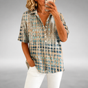 Gemma lightweight relaxed blouse with a soft drape, view 3