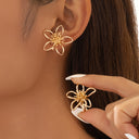Clip On Earrings for Women, Flower Clip Earrings, No Piercing, Gold or Silver