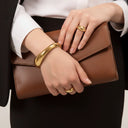 Rosa Sculpted Gold Bangle, view 2