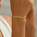 Butterfly Bracelet for Women, 18K Gold Plated Stainless Steel Tassel Charm