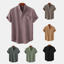 Hobart Men's Solid Colour Cotton Button Shirt, view 4