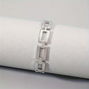 Square Bangle Bracelet for Women, Open Geometric Bangle, Gold or Silver