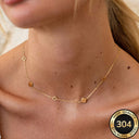 Gold Flower Necklace for Women, 304 Stainless Steel Floral Collarbone Necklace