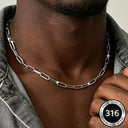 Bryce Men's Paperclip Chain Necklace, view 2