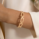 Square Bangle Bracelet for Women, Open Geometric Bangle, Gold or Silver